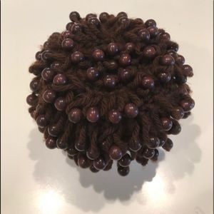 Vintage 1960's Hair Bun Cover Wool with Beads